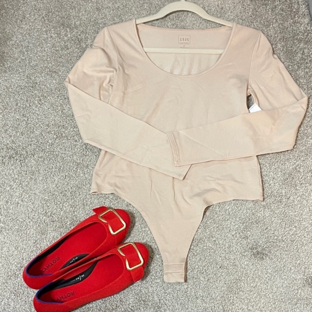 Banana Republic Women's Long Sleeve Beige Bodysuits Top